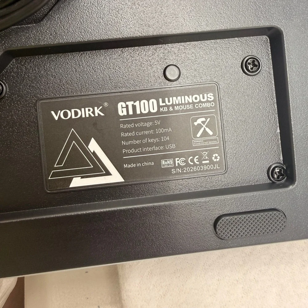 Vodirk GT100 Luminous Wired Gaming Keyboard and Mouse Combo Black RGB Backlight